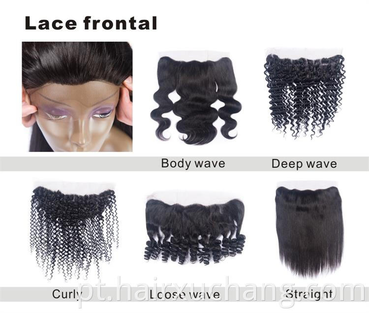 Preço no atacado Cabelo indiano de cabelo profundo Wave Human Weave Ear a orelha 13*4 Fechamento frontal de renda